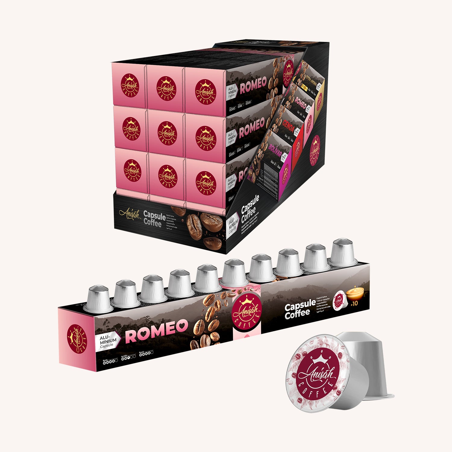 Romeo, Nespresso Uyumlu Alüminyum Kapsül Kahve,  12x10'lu Ekonomik Paket